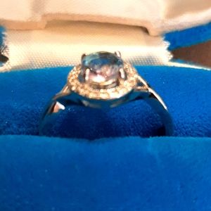 Vintage unmarked Topaz CZ ring